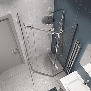 Душевой уголок DIWO Казань 88х88 Щ0000055601 профиль Хром стекло прозрачное-4