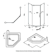 Душевой уголок DIWO Казань 88х88 Щ0000055601 профиль Хром стекло прозрачное-14