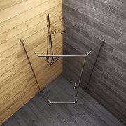 Душевой уголок DIWO Казань 90х90 + AQCP11-60 с душевым лотком профиль Хром стекло прозрачное-5