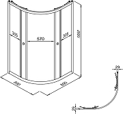 Душевой уголок DIWO Псков 90х90 + AQPL10-60 с душевым лотком профиль Хром стекло прозрачное-6