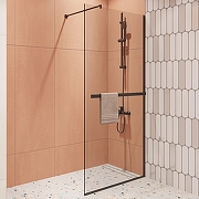 Душевая перегородка DIWO Элиста 89 MG-EL-90-BL профиль Черный матовый стекло прозрачное-3