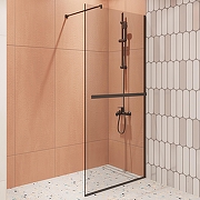 Душевая перегородка DIWO Элиста 89 MG-EL-90-BL профиль Черный матовый стекло прозрачное-4