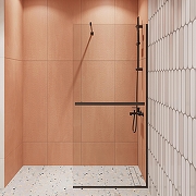 Душевая перегородка DIWO Элиста 89 MG-EL-90-BL профиль Черный матовый стекло прозрачное-5