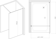 Душевая перегородка DIWO Орёл 99 DS-OR-100-BL профиль Черный матовый стекло прозрачное-6