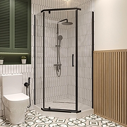 Душевой уголок DIWO Казань 88х88 Щ0000067280 профиль Черный матовый стекло прозрачное-2