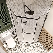 Душевой уголок DIWO Казань 88х88 Щ0000067280 профиль Черный матовый стекло прозрачное-4