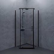 Душевой уголок DIWO Казань 88х88 Щ0000067280 профиль Черный матовый стекло прозрачное-9