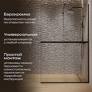 Душевая перегородка DIWO Элиста 119 MG-EL-120-BL профиль Черный матовый стекло прозрачное-2