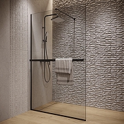 Душевая перегородка DIWO Элиста 119 MG-EL-120-BL профиль Черный матовый стекло прозрачное-3