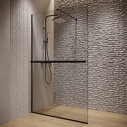 Душевая перегородка DIWO Элиста 119 MG-EL-120-BL профиль Черный матовый стекло прозрачное-4