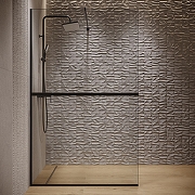 Душевая перегородка DIWO Элиста 119 MG-EL-120-BL профиль Черный матовый стекло прозрачное-5