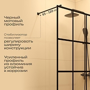 Душевая перегородка DIWO Коломна 100 MG-KOL-100-BL профиль Черный матовый стекло прозрачное-1