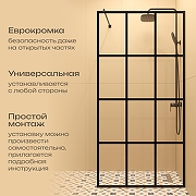 Душевая перегородка DIWO Коломна 100 MG-KOL-100-BL профиль Черный матовый стекло прозрачное-2