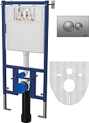 Инсталляция DIWO 574486 для унитаза с клавишей смыва цвет Хром матовый-7