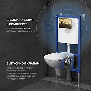 Инсталляция DIWO 574554 для унитаза с клавишей смыва цвет Золото-1