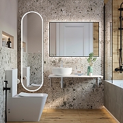 Раковина-чаша со столешницей DIWO Элиста 100 SR-555432 цвет Белый мрамор-1