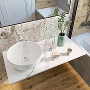 Раковина-чаша со столешницей DIWO Элиста 100 SR-555432 цвет Белый мрамор-3