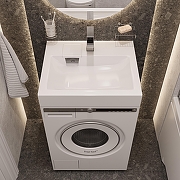 Раковина DIWO Ростов 50 RRnS500 на стиральную машину цвет Белый глянцевый-6