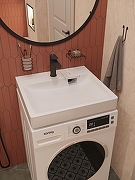 Раковина DIWO Коломна 60 RnDKA-60-SB на стиральную машину цвет Белый глянцевый-2