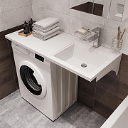 Раковина DIWO Тольятти 100 R 1037746 на стиральную машину цвет Белый глянцевый