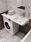 Раковина DIWO Тольятти 100 R 1037748 на стиральную машину цвет Белый глянцевый