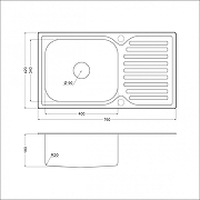 Кухонная мойка Emar Steel 76 302A цвет Нержавеющая сталь глянцевая-2