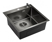 Кухонная мойка Emar PVD 50 EMB-117A PVD цвет Nano Dark