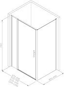Душевой уголок Allen Brau Priority 90x90 3.31002.BA+3.31017.BA цвет профиля Серебро браш стекло прозрачное-1