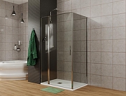 Душевая стенка Allen Brau Priority 90 3.31016.00G цвет профиля Серебро браш стекло тонированное-2