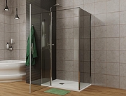 Душевая стенка Allen Brau Priority 90 3.31016.00G цвет профиля Серебро браш стекло тонированное-6