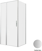 Душевой уголок Allen Brau Priority 100x80 3.31029.BA+3.31041.BA цвет профиля Серебро браш стекло прозрачное