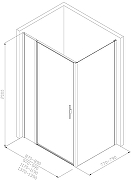Душевой уголок Allen Brau Priority 100x80 3.31029.BA+3.31041.BA цвет профиля Серебро браш стекло прозрачное-4