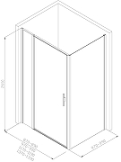Душевой уголок Allen Brau Priority 120x100 3.31032.BA+3.31047.BA цвет профиля Серебро браш стекло прозрачное-6