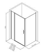 Душевой уголок Allen Brau Priority 160x90 3.31037.00+3.31043.00 цвет профиля Хром стекло прозрачное-13