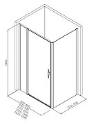 Душевой уголок Allen Brau Priority 160x100 3.31038.BA+3.31047.BA цвет профиля Серебро браш стекло прозрачное-6