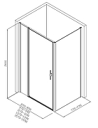 Душевой уголок Allen Brau Priority 160x80 3.31039.BBA+3.31042.BBA цвет профиля Черный браш стекло прозрачное-15