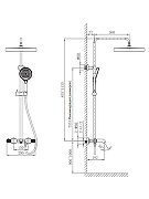 Душевая система AltroBagno Bilancia 030428 GM с термостатом цвет Оружейная сталь-16