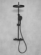 Душевая система AltroBagno Bilancia 030430 MB с термостатом цвет Черный матовый-1