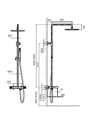 Душевая система AltroBagno Intento 030421 GrNe с термостатом цвет Серый Черный-8