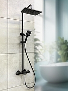 Душевая система AltroBagno Lamberto 030417 MB с термостатом цвет Черный матовый-1