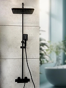 Душевая система AltroBagno Lamberto 030418 MB с термостатом цвет Черный матовый-1