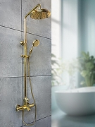 Душевая система AltroBagno Beatrice 030408 Or с термостатом цвет Золото-1