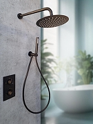 Душевая система AltroBagno Unione 040408 MB с термостатом цвет Черный матовый-1