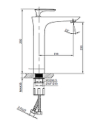 Смеситель для раковины AltroBagno Aperto 010206 BiCr цвет Белый Хром-6