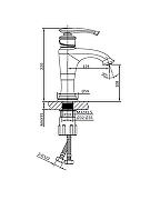 Смеситель для раковины AltroBagno Beatrice 0114 Or цвет Золото-1