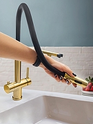 Смеситель для кухни AltroBagno Flusso 050202 BG цвет Золото матовое-2