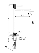 Смеситель для раковины AltroBagno Intento 010232 GM цвет Оружейная сталь-1