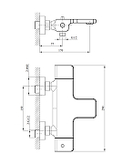 Смеситель для ванны AltroBagno Lamberto 0224 GM с термостатом цвет Оружейная сталь-9