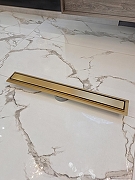 Душевой лоток AltroBagno Livello 80 071215 BG с решеткой цвет Золото матовое / под плитку-1