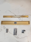 Душевой лоток AltroBagno Livello 80 071215 BG с решеткой цвет Золото матовое / под плитку-3